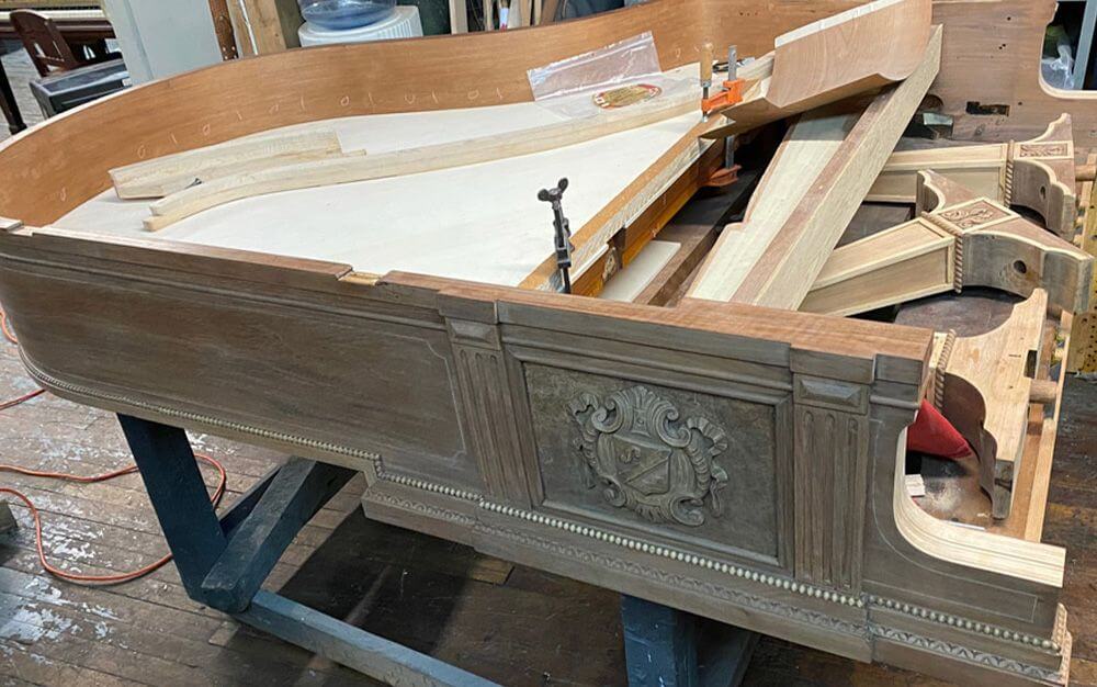 Piano harp rebronzing